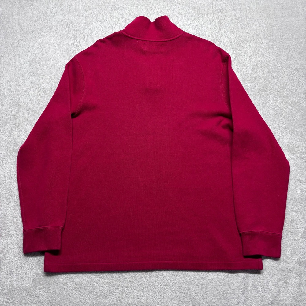 Polo Ralph Lauren Mens XL Red Quarter Zip Pullover Sweater Cotton Pony Logo - Picture 3 of 6